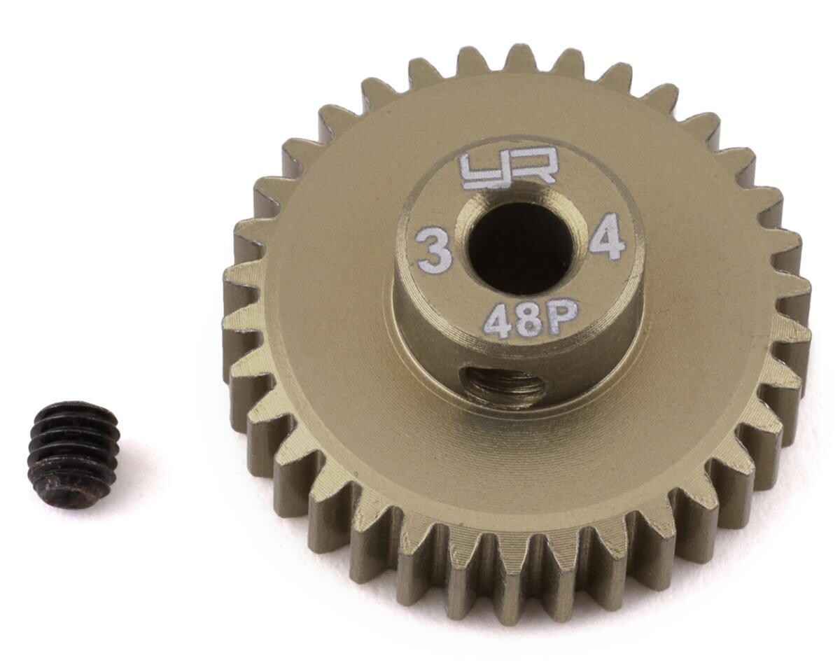 Yeah Racing 48P Hard Coated Aluminum Pinion Gear (34T) - YEA-MG-48034