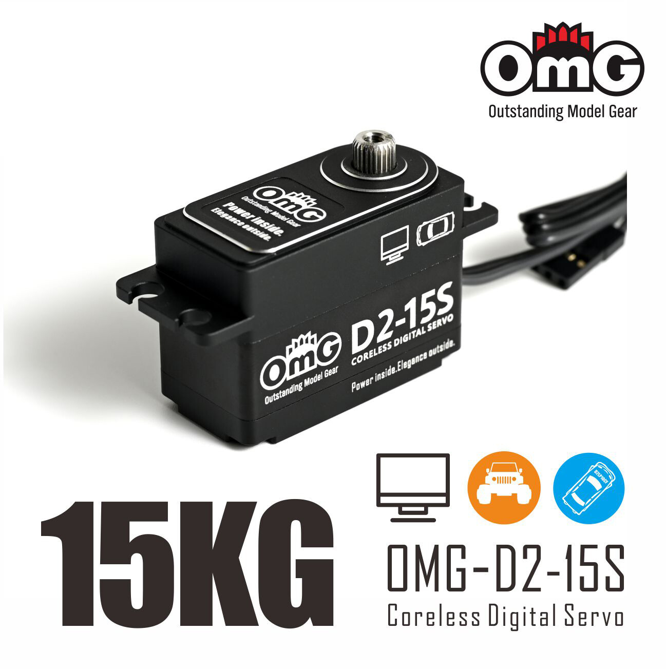 OMG PREDATOR CORELESS DIGITAL SERVO FOR 1/10 RC DRIFT OMG-LP-15CF-BK
