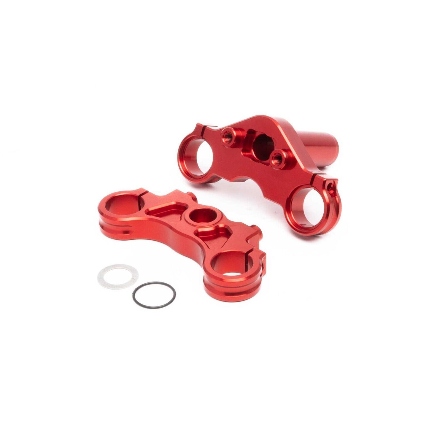 Losi Aluminum Triple Clamp Set, Red: Promoto-MX - LOS364002