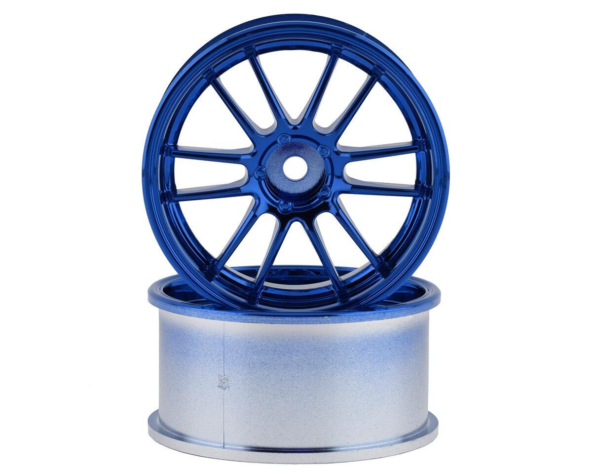 Mikuni Ultimate GL 6-Split Spoke Drift Wheels (Plated Blue) (2) (5mm Offset) w/12mm Hex - DW-525MBL