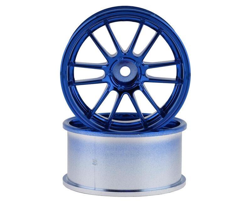 Mikuni Ultimate GL 6-Split Spoke Drift Wheels (Plated Blue) (2) (7mm Offset) w/12mm Hex - DW-527MBL
