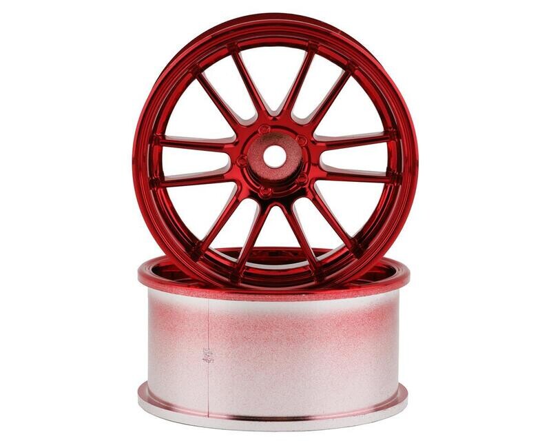 Mikuni Ultimate GL 6-Split Spoke Drift Wheels (Plated Red) (2) (7mm Offset) w/12mm Hex - DW-527MRE