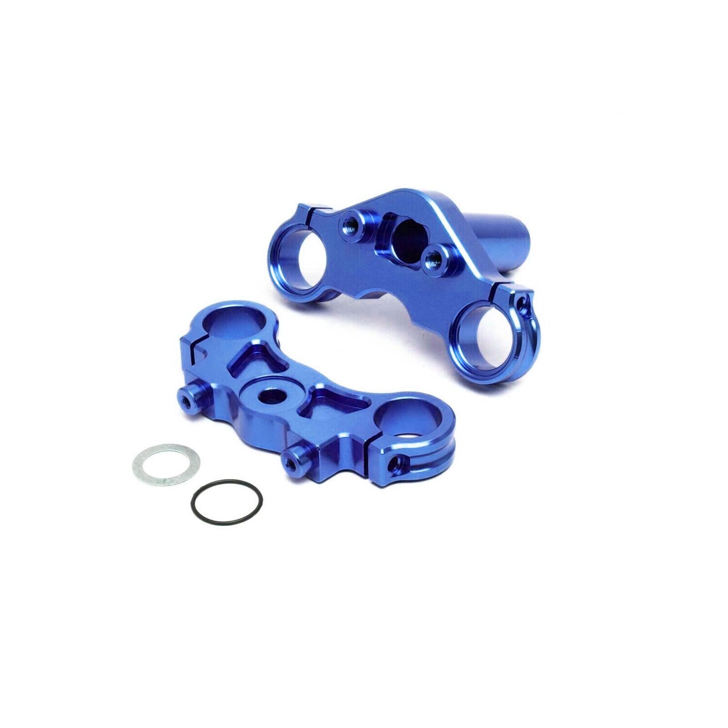 Losi Aluminum Triple Clamp Set, Blue: Promoto-MX - LOS364003