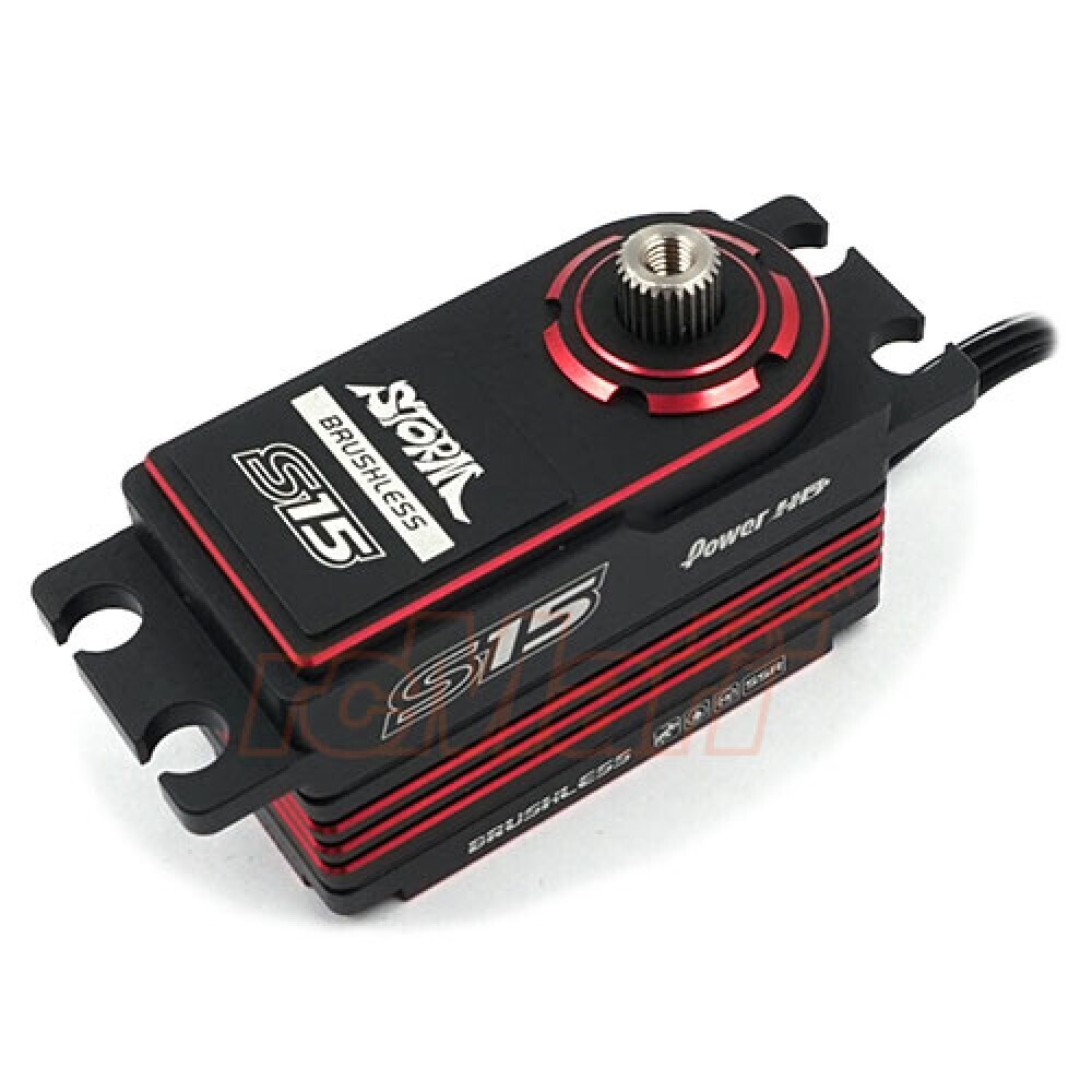 POWER HD SSR PGB LOW PROFILE HV BRUSHLESS 15KG 0.06SEC TI &amp; STEEL GEARS DIGITAL SERVO RED - STORM-S15-RD