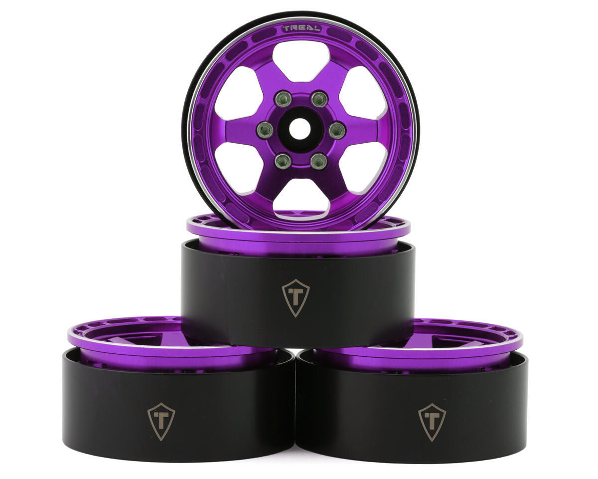 Treal Hobby Type H 1.9&quot; 6-Spoke Beadlock Wheels (Purple) (4) - X003AFXKXR