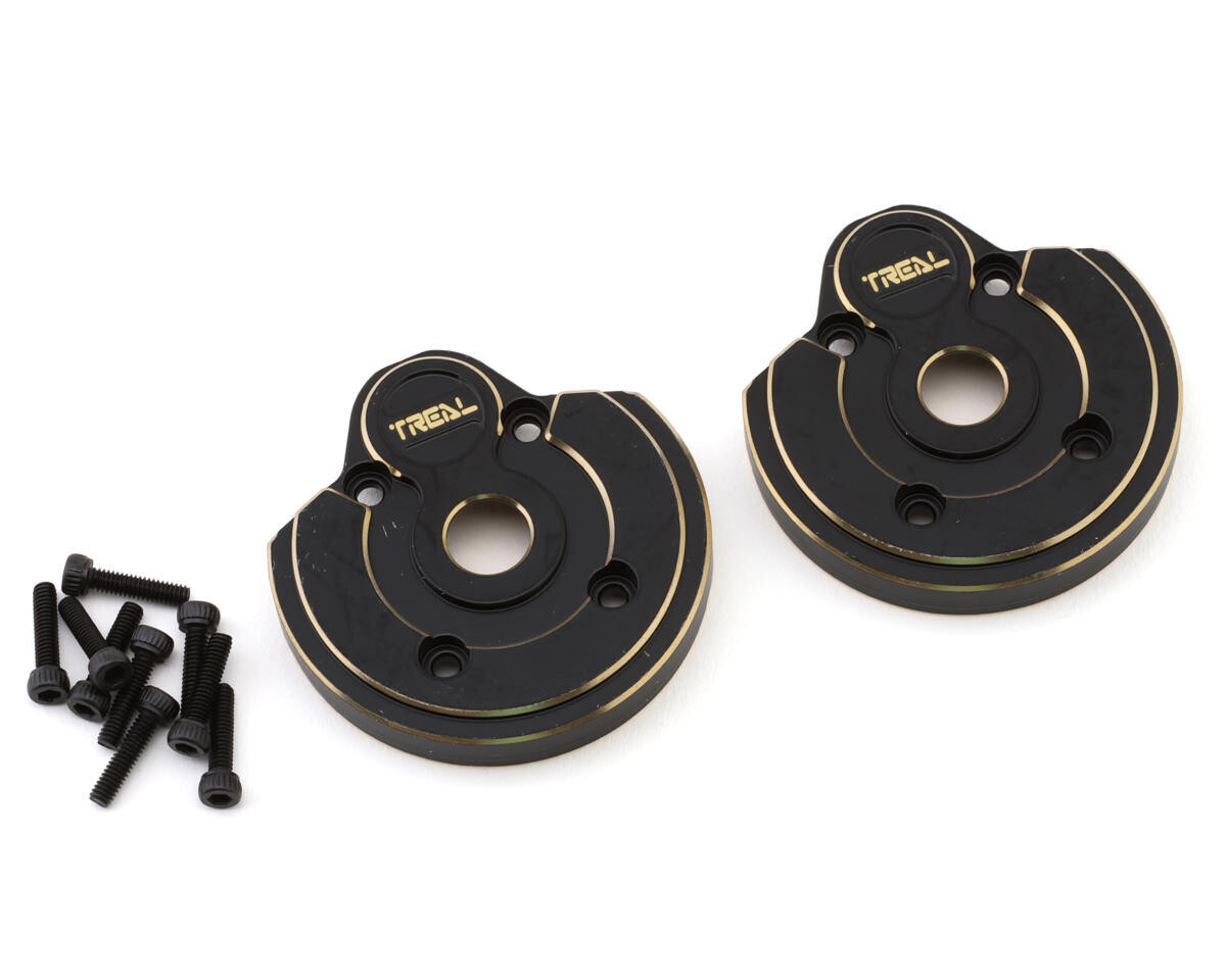 Treal Hobby Axial Capra Brass Outer Portal Cover (Black) (52g) - X002LMAN1R