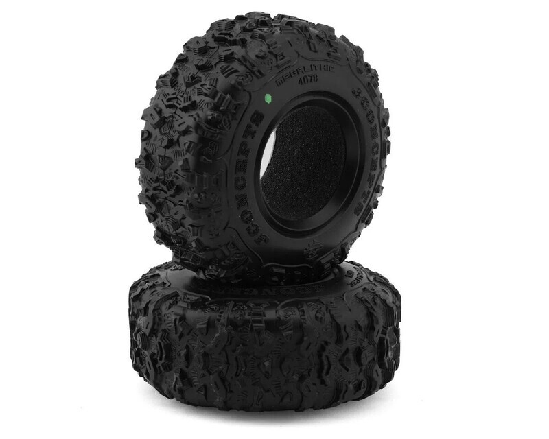 JConcepts Megalithic 1.9&quot; Rock Crawler Tires (2) (4.19” - Class 1) (Green) - 4078-02/407802