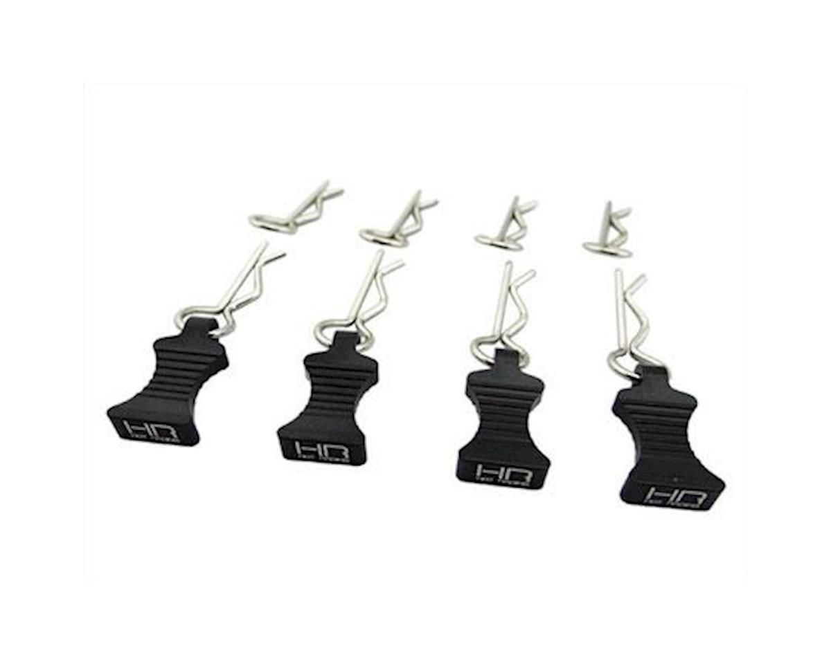 Hot Racing 1/10 Aluminum EZ Pulls w/Body Clips (Black) (4) -AC03EZ01