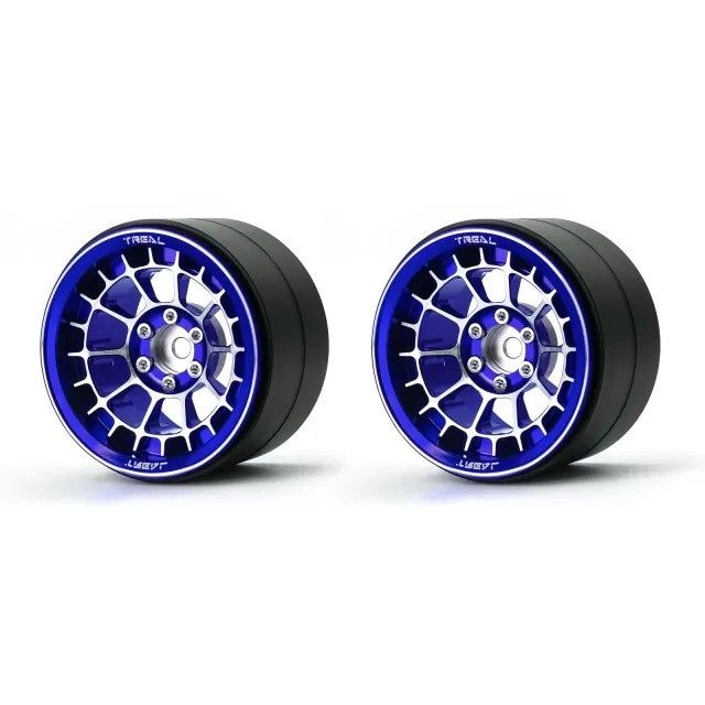 Treal Aluminium 2.2 Beadlock Wheels Rims(2)pcs (Blue)-Type A - X002YEVAZ5