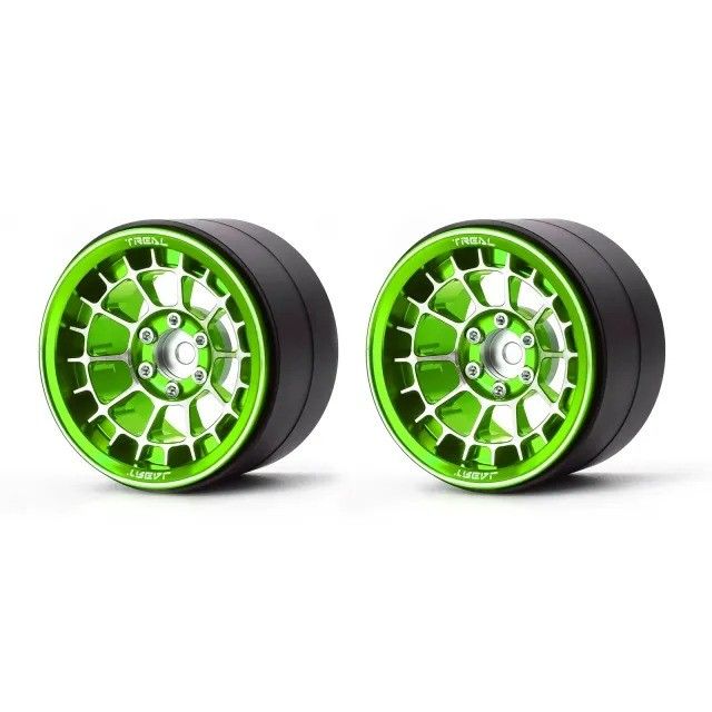 Treal Aluminium 2.2 Beadlock Wheels Rims(2)pcs (Green)-Type A -X0037PGK55
