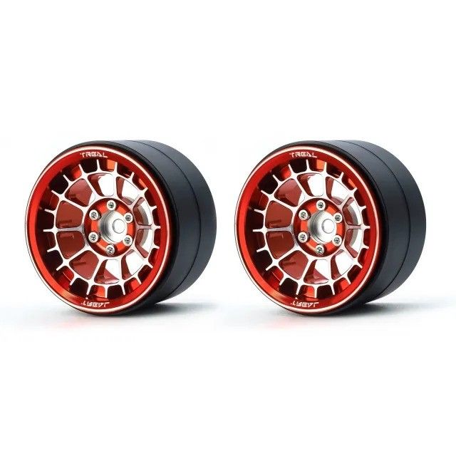 Treal Aluminium 2.2 Beadlock Wheels Rims(2)pcs (Red)-Type A -X002YF6DTH