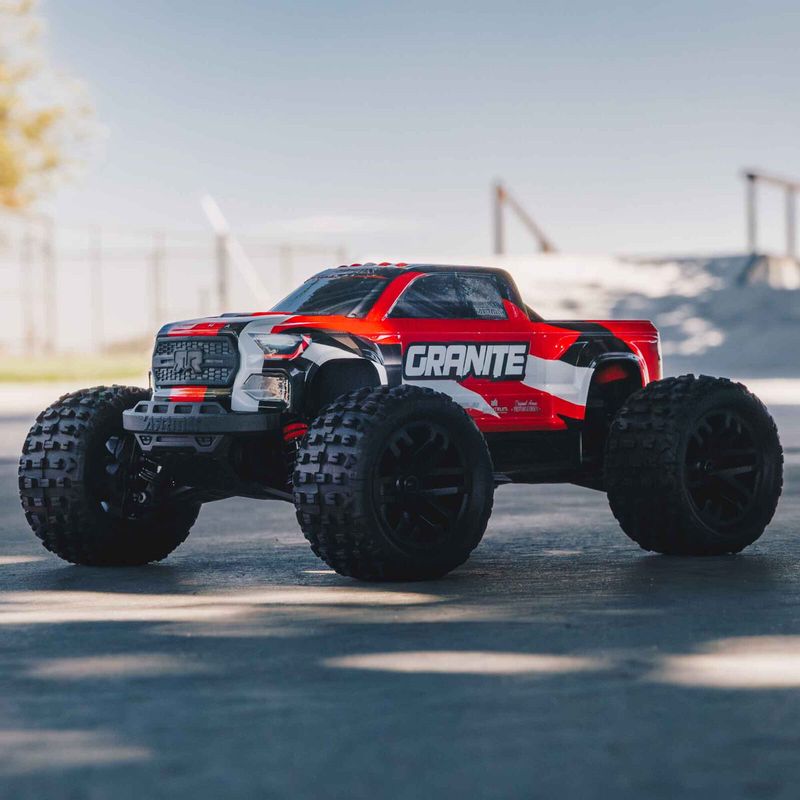 ARRMA 1/18 GRANITE GROM MEGA 380 Brushed 4X4 Monster Truck RTR with Battery &amp; Charger, Red - ARA2102T2