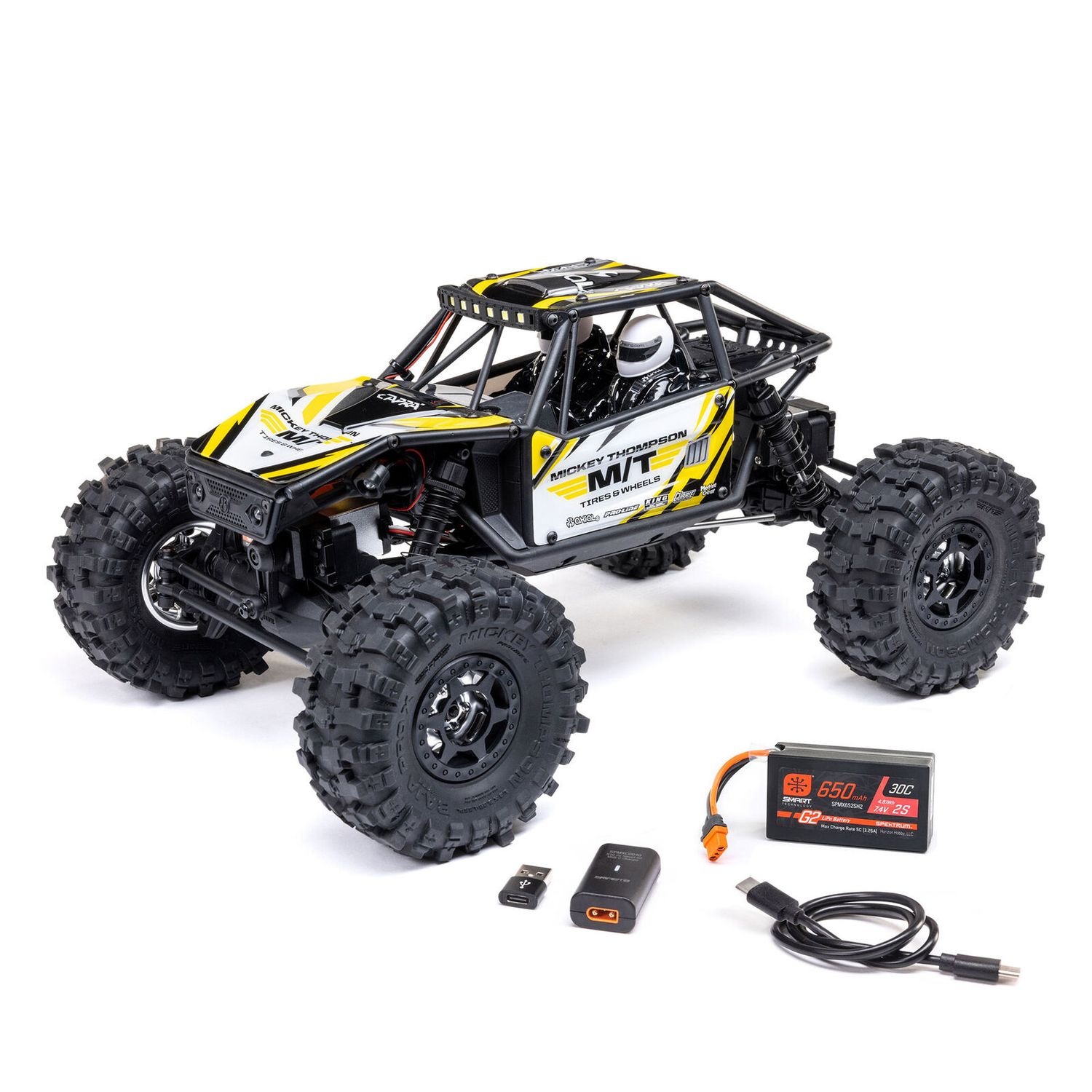 Axial 1/18 UTB18 Capra 4WS 4WD Trail Buggy RTR with Battery &amp; Charger, Yellow - AXI-1750T2