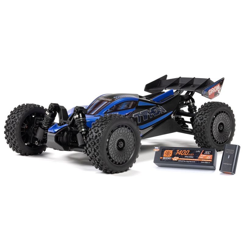 ARRMA 1/14 TYPHON GROM 223S BLX Brushless 4X4 Small Scale Buggy RTR with DSC (Battery &amp; Charger included), Blue  -ARA2306ST2