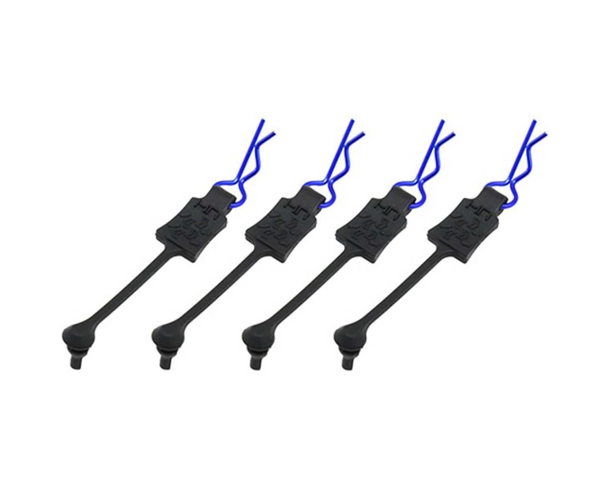 Hot Racing 1/10 Body Clip Retainers (Blue) (4) - HRABWP39T06