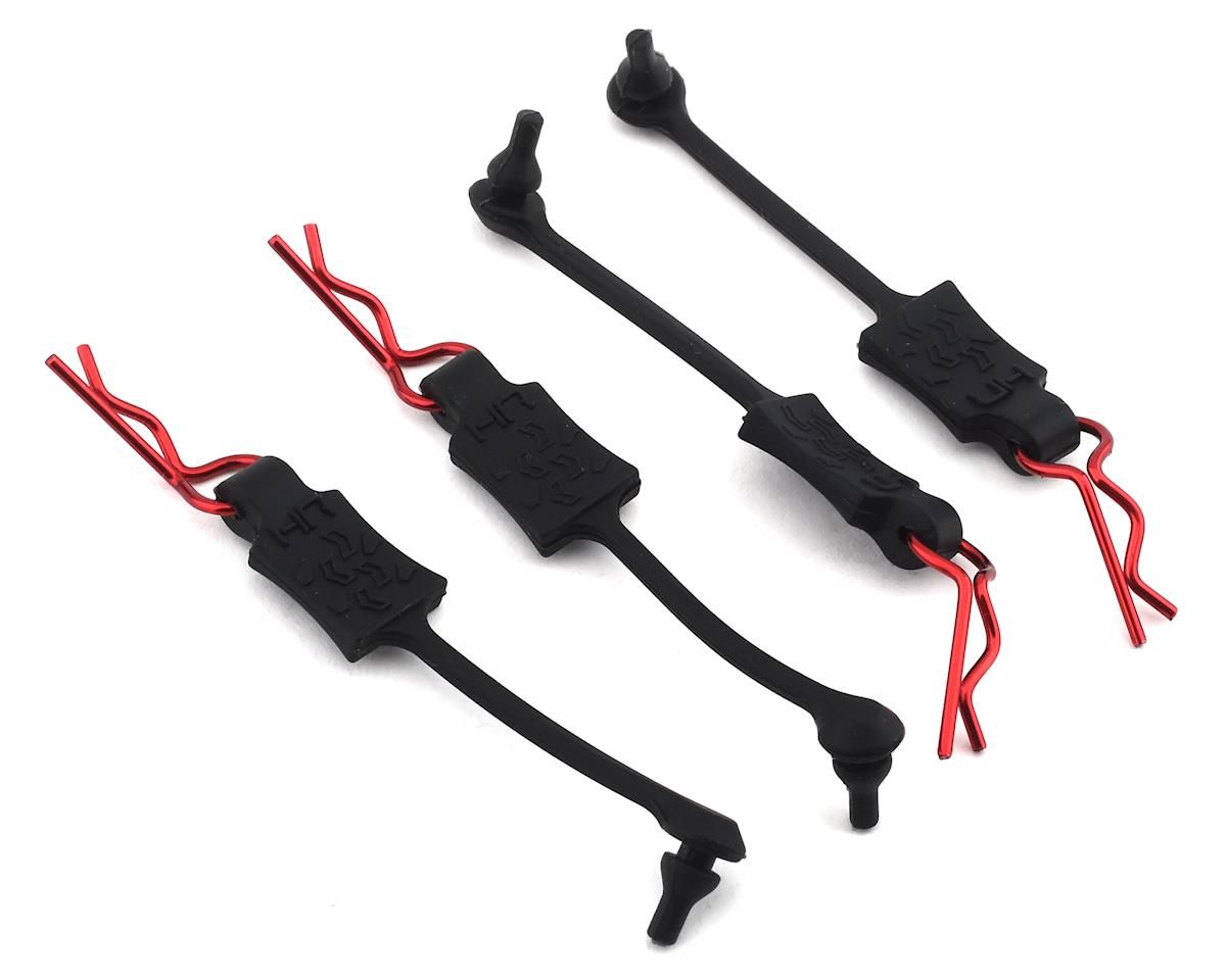 Hot Racing 1/10 Body Clip Retainers (Red) (4) - HRABWP39T02