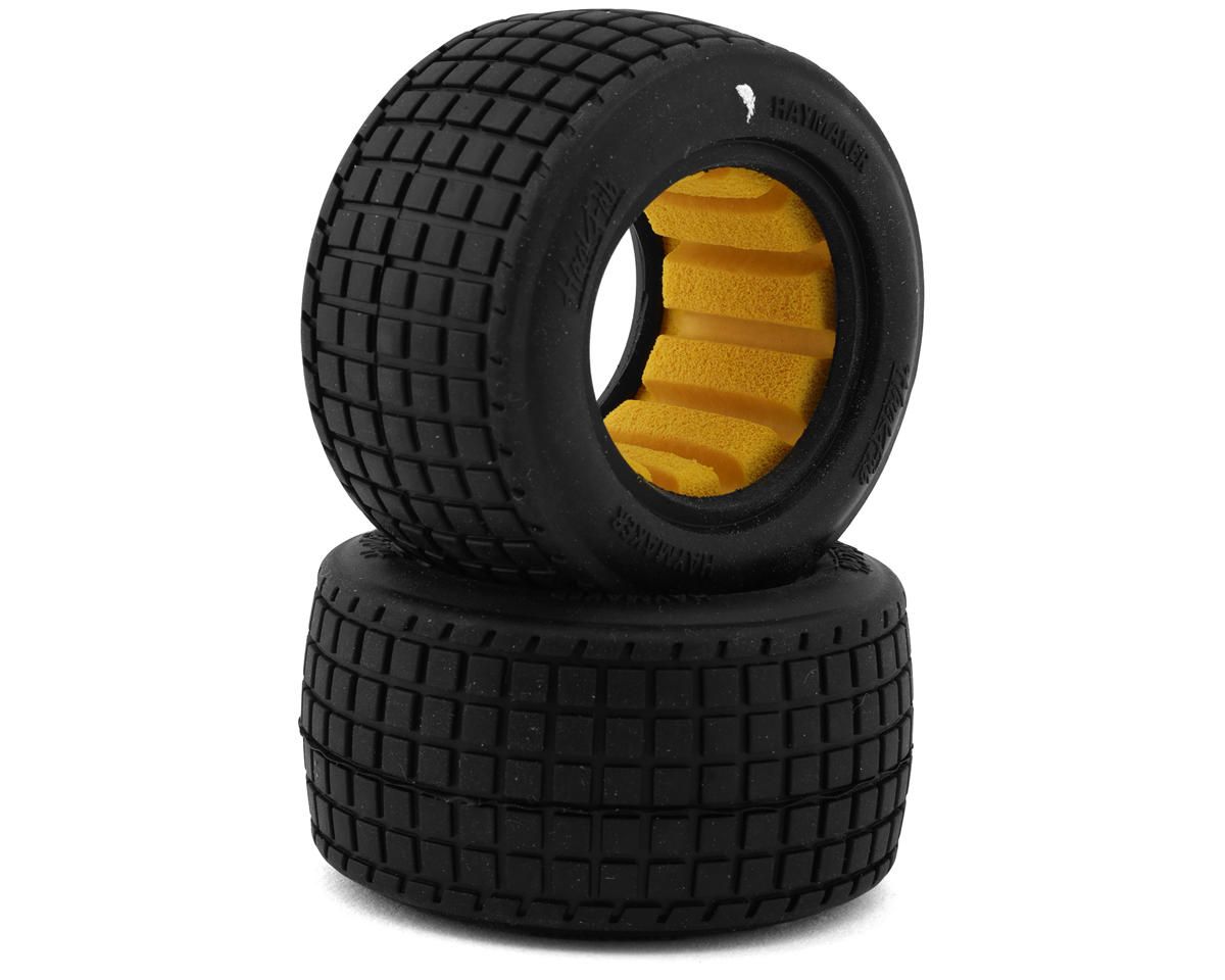 HackFab Losi Mini-B/T 2.0 Haymaker Mini Oval Rear Tires w/Foam Inserts (2) (Super Soft) - HFB06001