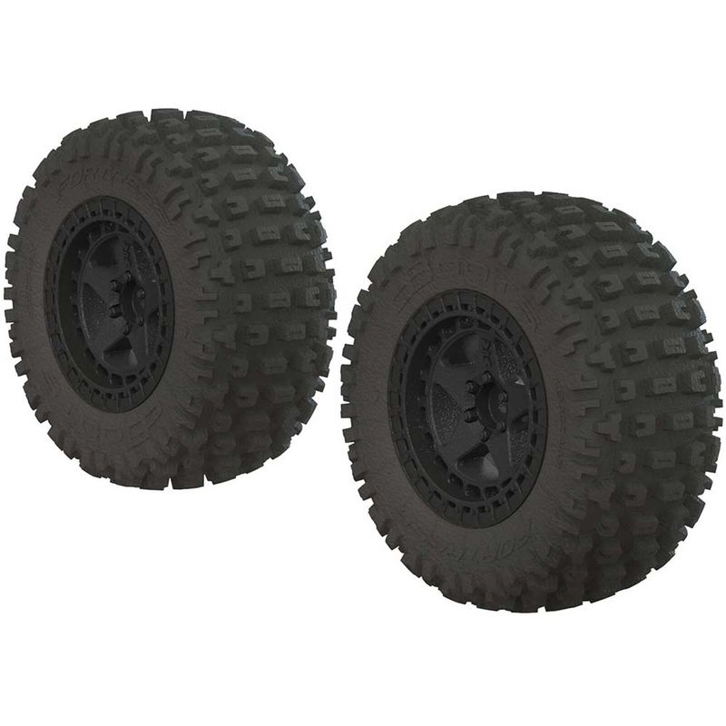 ARRMA 1/10 dBoots Fortress SC 2.2/3.0 Pre-Mounted Tires, 14mm Hex, Black (2) -  senton ARAC9630/AR550042
