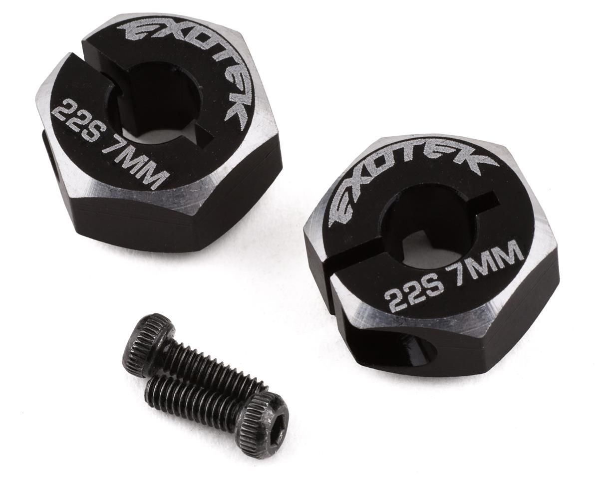 Exotek TLR 22S Drag 12mm Aluminum Clamping Rear Hex (2) (7mm) - EXO2059