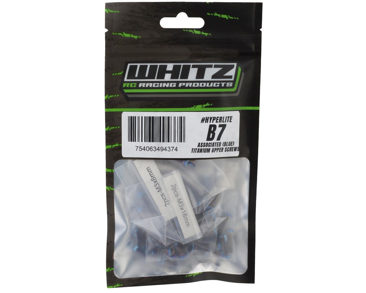 Whitz Racing Products AE B7/B7D HyperLite Titanium Deep Socket Upper Screw Kit (Blue) - WRP-AEB7-TS-BL/754063494374