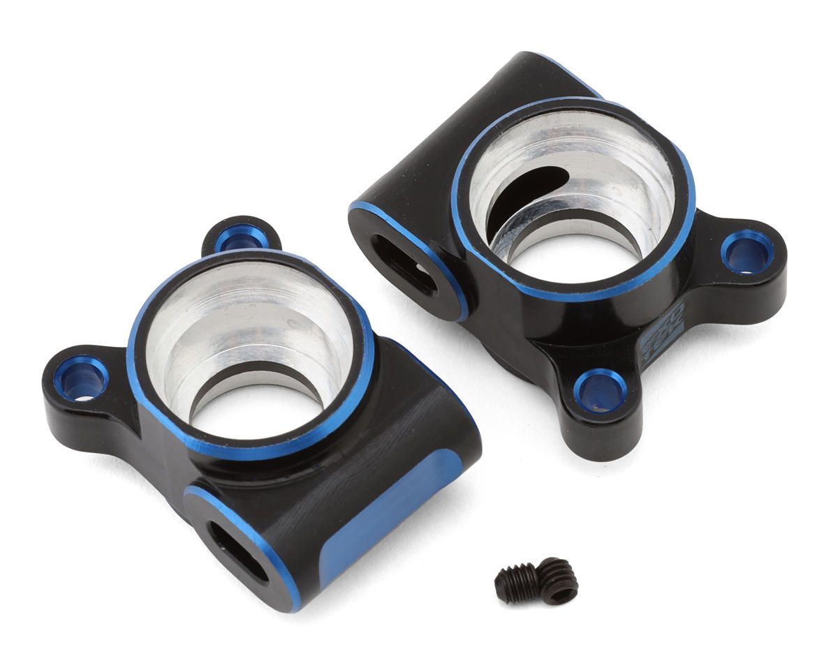 Exotek Team Associated RC10B74.2 Aluminum Rear Hub Set (Black/Blue) (2) - EXO2178