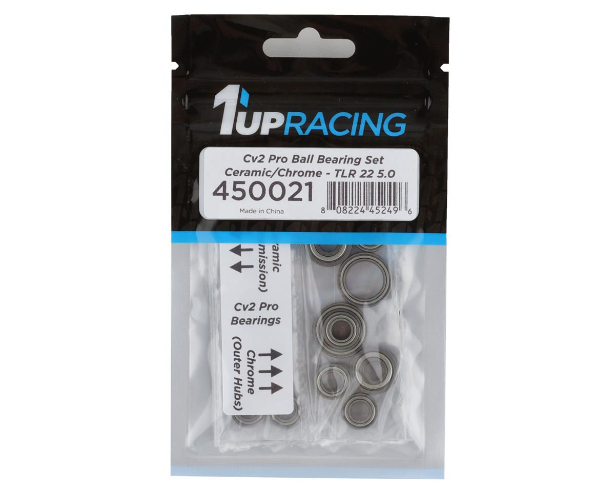 1UP Racing TLR 22 5.0 Cv2 Pro Bearing Set (Ceramic/Chrome) - 450021