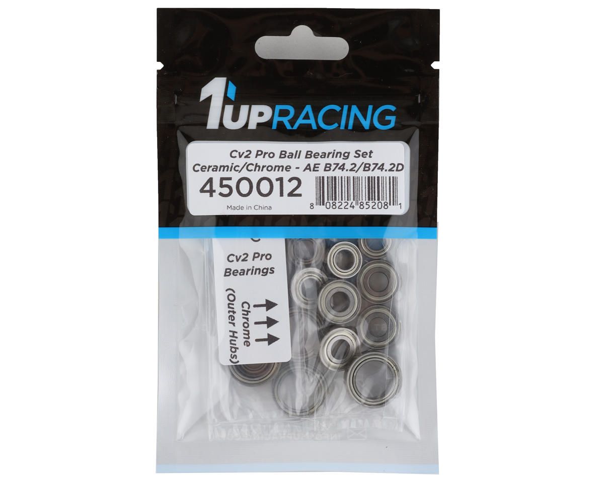 1UP Racing AE B74.2/74.2D Cv2 Pro Bearing Set (Ceramic/Chrome) - 450012