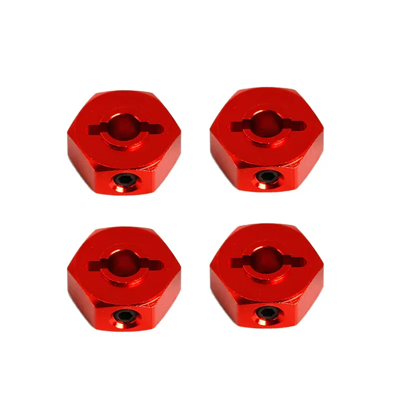 LC Racing CNC Aluminium Wheel Hex Set Red 12mm - L6143