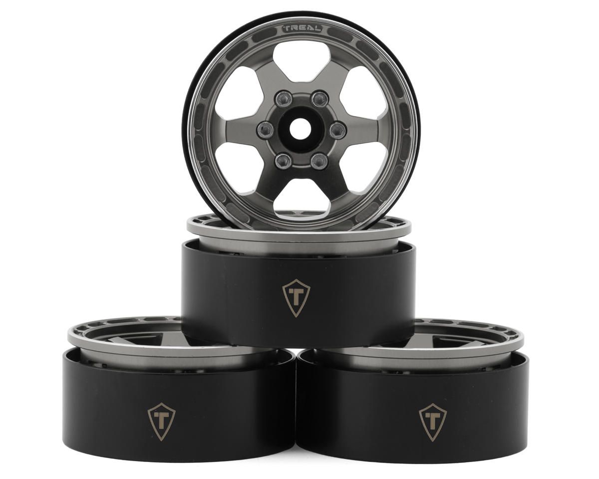 Treal Hobby Type H 1.9&quot; 6-Spoke Beadlock Wheels (Grey) (4) - X0037KMNKB