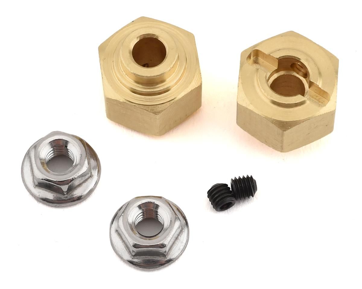 Team KNK 12mm Brass Hex w/Step (2) (10mm) - KNK12X10BRA2