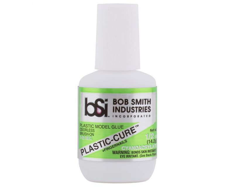 Bob Smith Industries Plastic-Cure Brush-On Odorless Medium CA Glue (1/2oz) - bsi-105 Bob Smith Industries Plastic-Cure Brush-On Odorless Medium CA Glue (1/2oz) - bsi-105