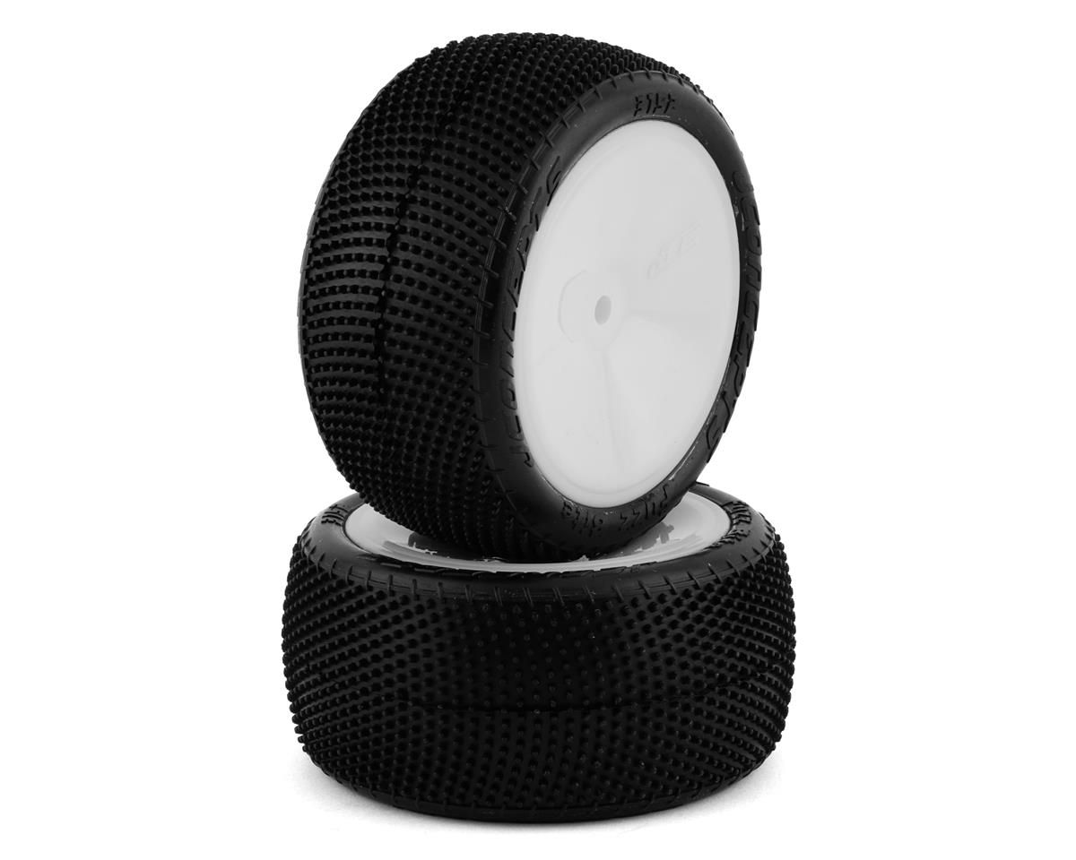 JConcepts Fuzz Bite LP 2.2&quot; Pre-Mounted Rear Buggy Carpet Tires (White) (2) w/12mm Hex (Pink) - 3152-101021