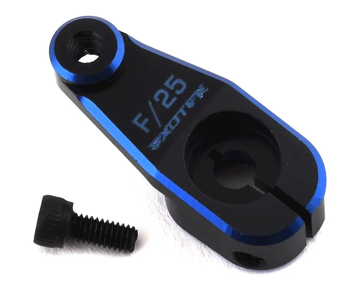 Exotek AE Aluminum HD Servo Horn (Black/Blue) (25T - Futaba/Savox/ProTek) -  EXO1948