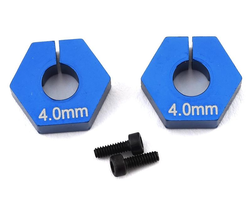 Team Associated RC10 B6.2 4.0mm Clamping Wheel Hex (Blue) (2) - 91862
