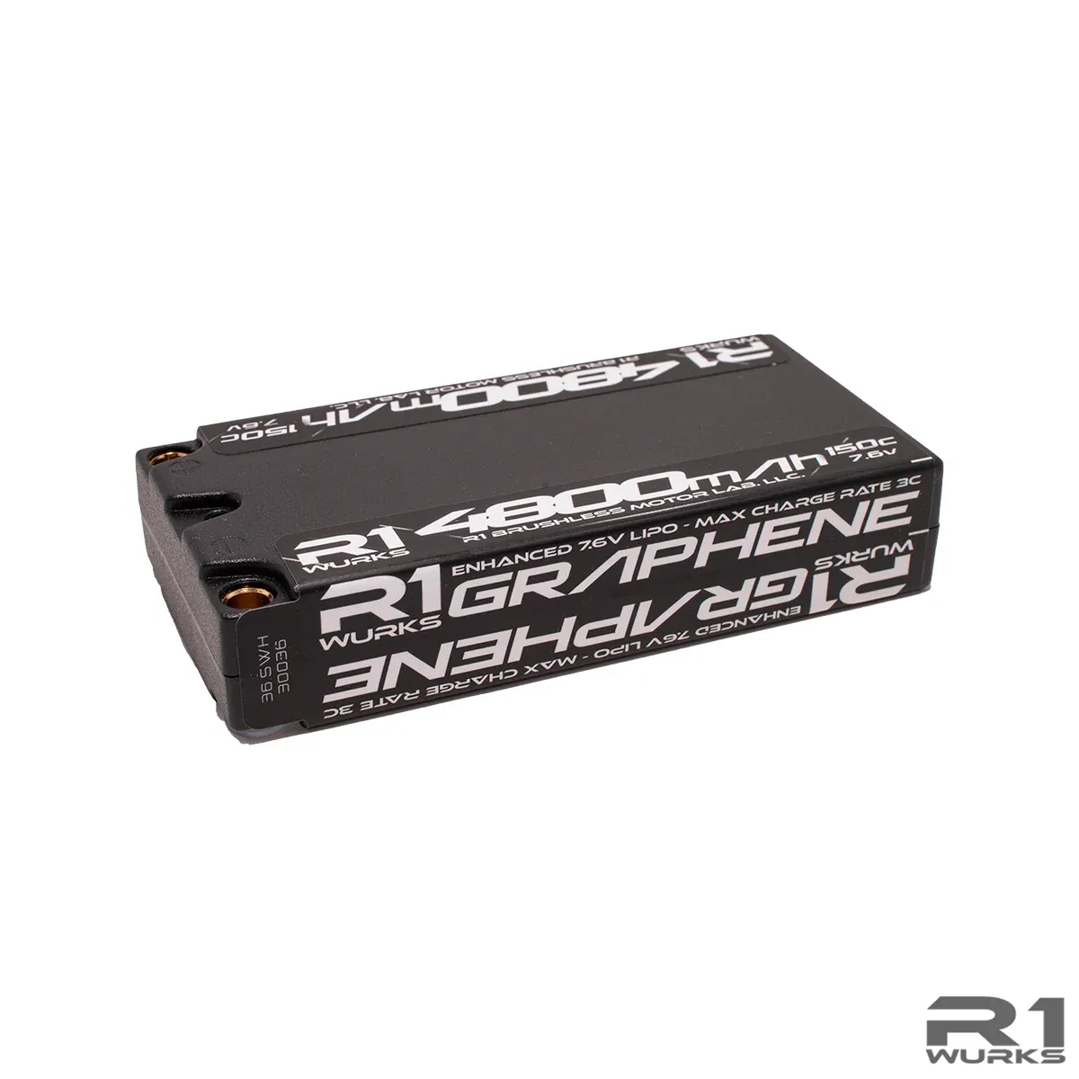 R1WURKS 4800mah 150c 7.6v 2S LCG Shorty LiPo Battery, Graphene - 030036