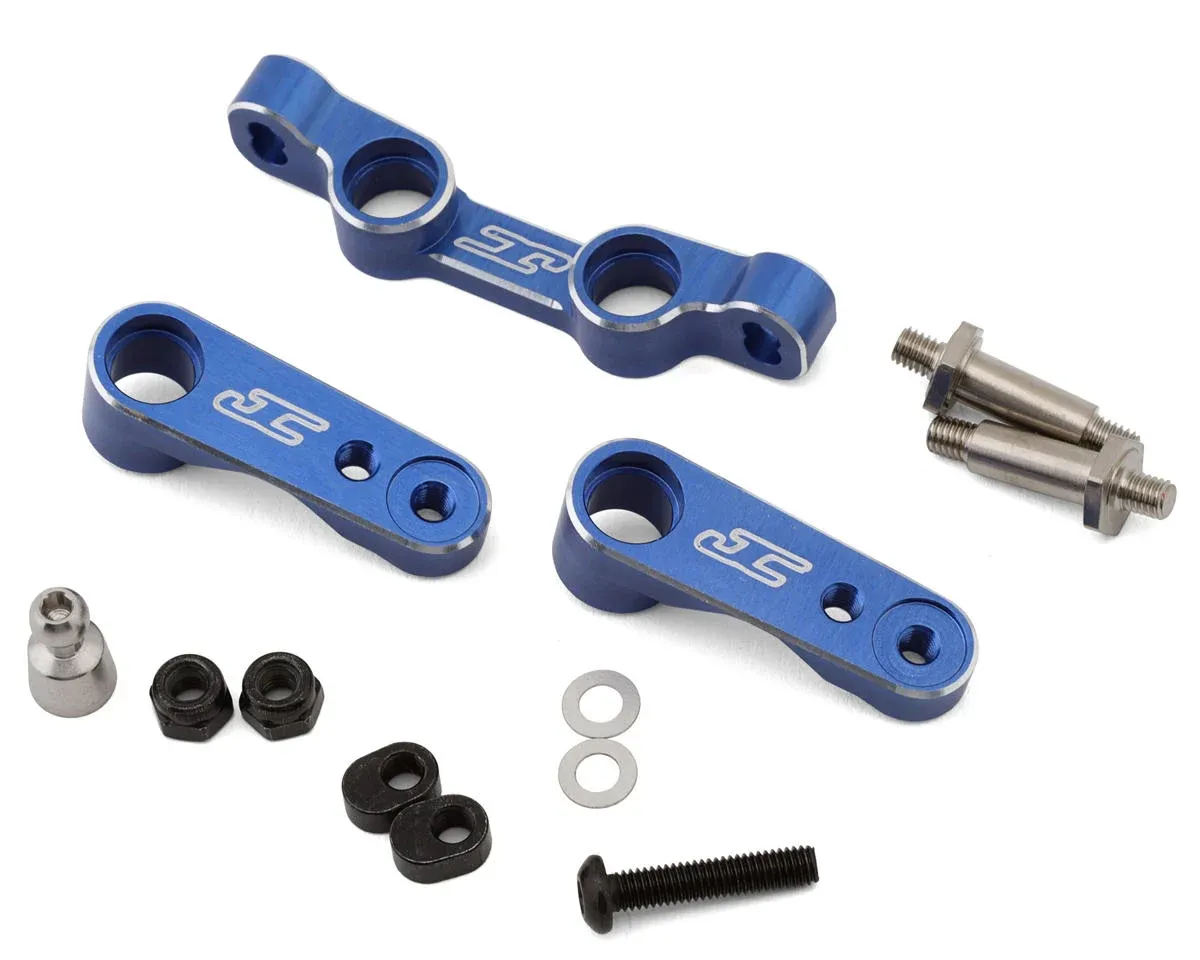 JConcepts Team Associated RC10B7/RC10B7D Aluminum Steering Bellcrank Kit (Blue) - 5209-1