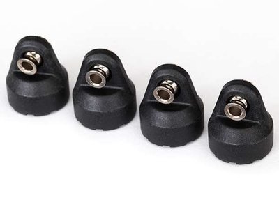 Traxxas Shock caps (black) (4) (assembled with hollow balls) - tra8361