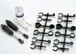 Traxxas Big Bore shocks (long) (hard-anodized & PTFE-coated T6 aluminum) (assembled with TiN shafts) w/o springs (front) (2) - tra2660