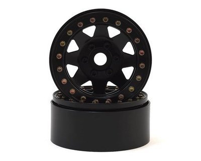 SSD RC 1.9” Steel 8 Spoke Beadlock Wheels (Black) (2) - SSD00254