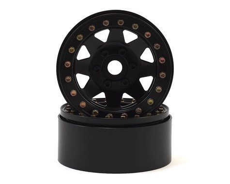 SSD RC 1.9” Steel 8 Spoke Beadlock Wheels (Black) (2) - SSD00254