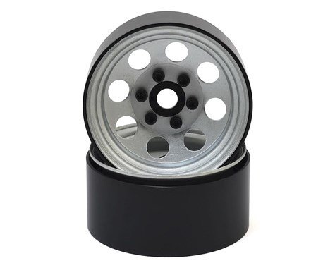 SSD RC 8 Hole 1.9” Steel Beadlock Wheels (Silver) - SSD00266