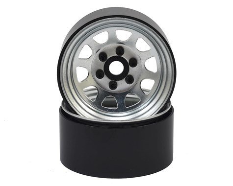SSD RC Stock 1.9” Steel Beadlock Wheels (Silver) - SSD00278