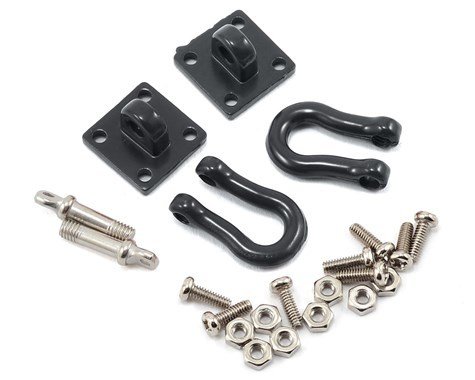 Yeah Racing 1/10 Crawler Scale Heavy Duty Shackle w/Mounting Bracket (Black) (2) - YEA-YA-0378