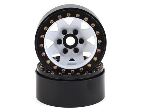 SSD RC 1.9” Steel 8 Spoke Beadlock Wheels (White) (2) - SSD00251