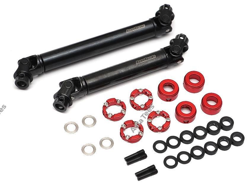 Boom Racing BADASS™ HD Steel Center Drive Shaft Set for Axial SCX10 II RTR / SCX10 / Wraith / SMT10 Front & Rear (2) - BRBD955003-AX1