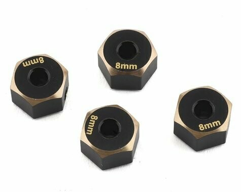 Samix SCX10 II Brass 12mm Hex Adapter (4) (+8mm Offset) - SAMSCX2-4063-8