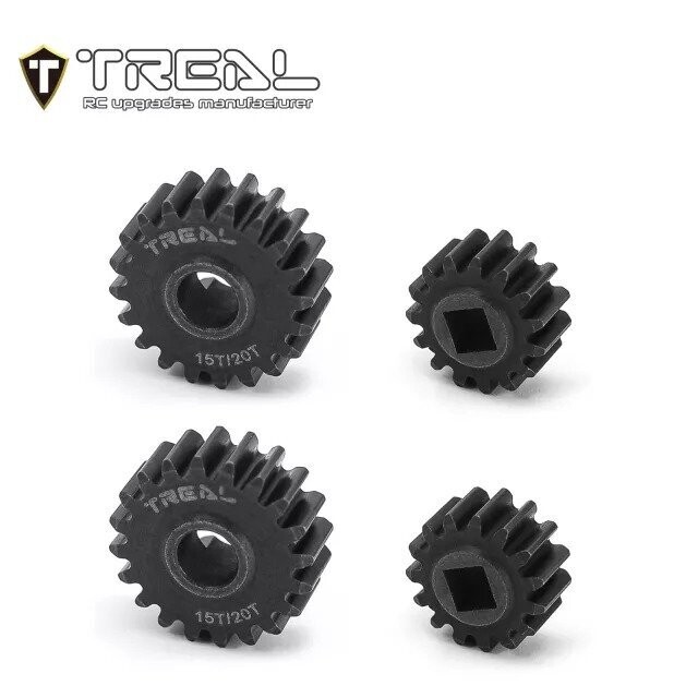 TREAL SCX10 III/Capra Overdrive Portal Gears (43%) 15T/20T Harden Steel Gears Compatible with Axial 1/10 SCX10 3 Capra -x003j9uxar