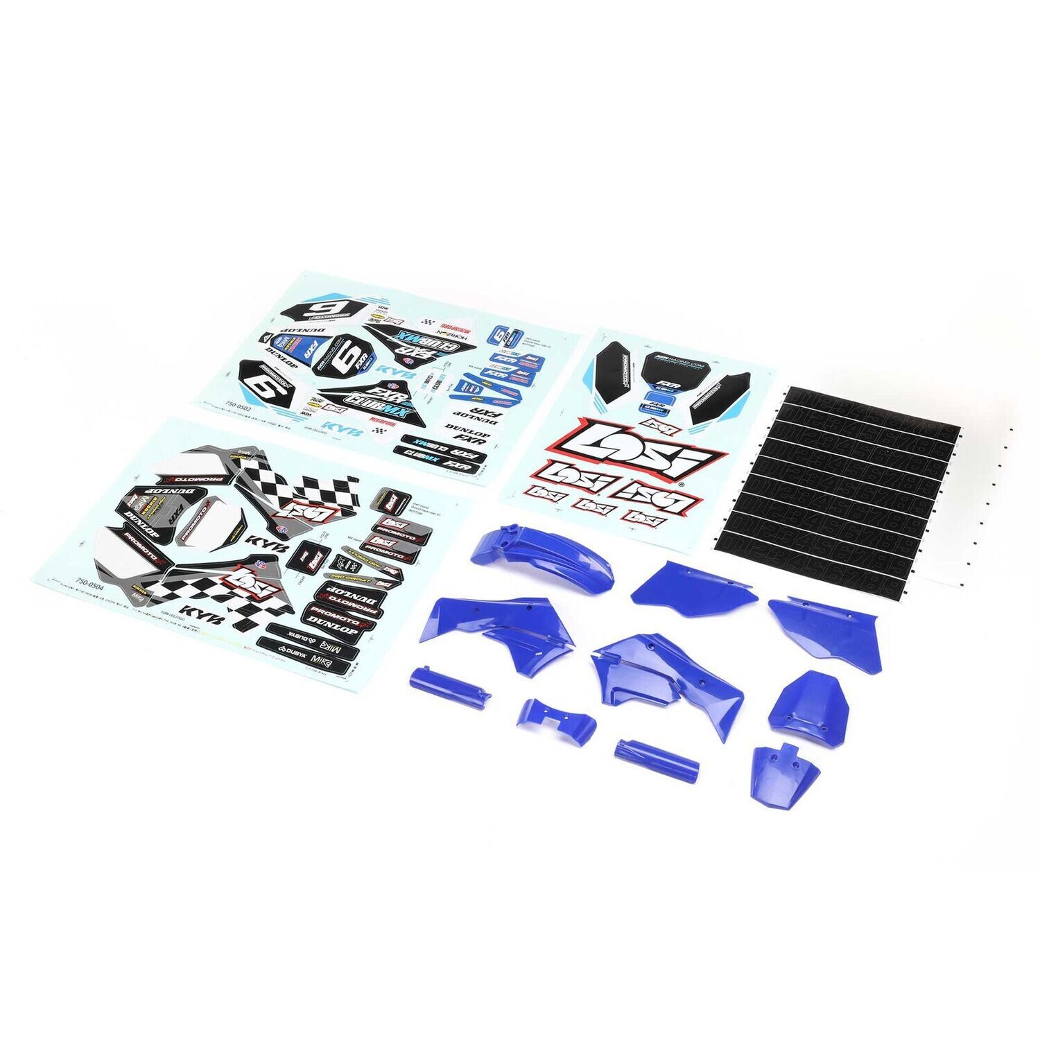 Losi Blue Plastics with Wraps: Promoto-MX -LOS260001