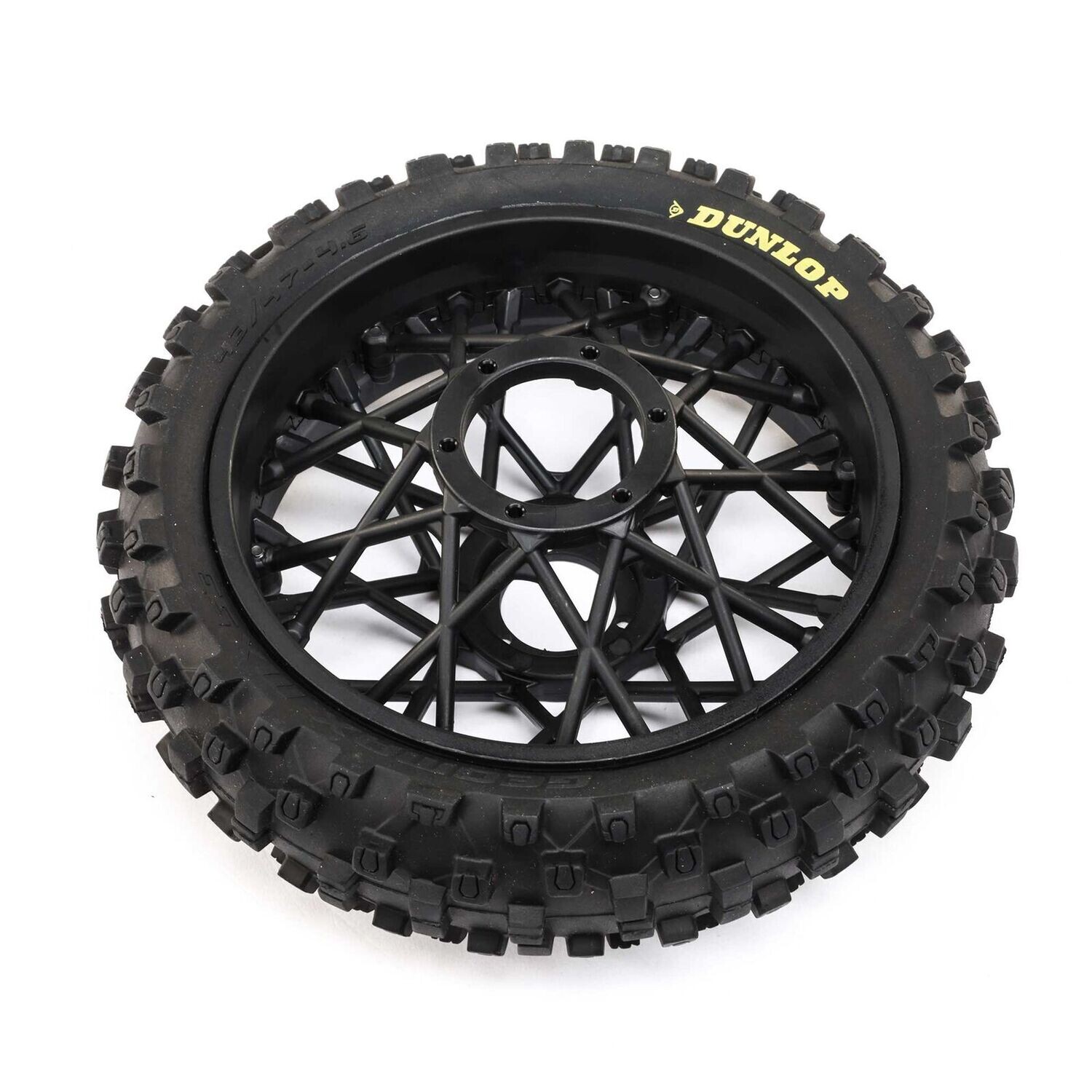Losi Dunlop MX53 Rear Tire Mounted, Black: Promoto-MX - LOS46005