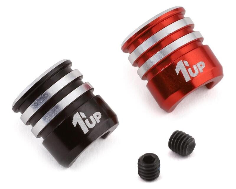 1UP Racing Heatsink Bullet Plug Grips (Black/Red) (Fits LowPro Bullet Plugs) - 1UP190434